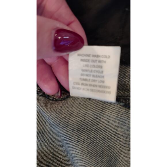 Sapphire Ink Blue Denim Cross Studded distressed Vintage Jean Vest Size S. - Picture 5 of 7